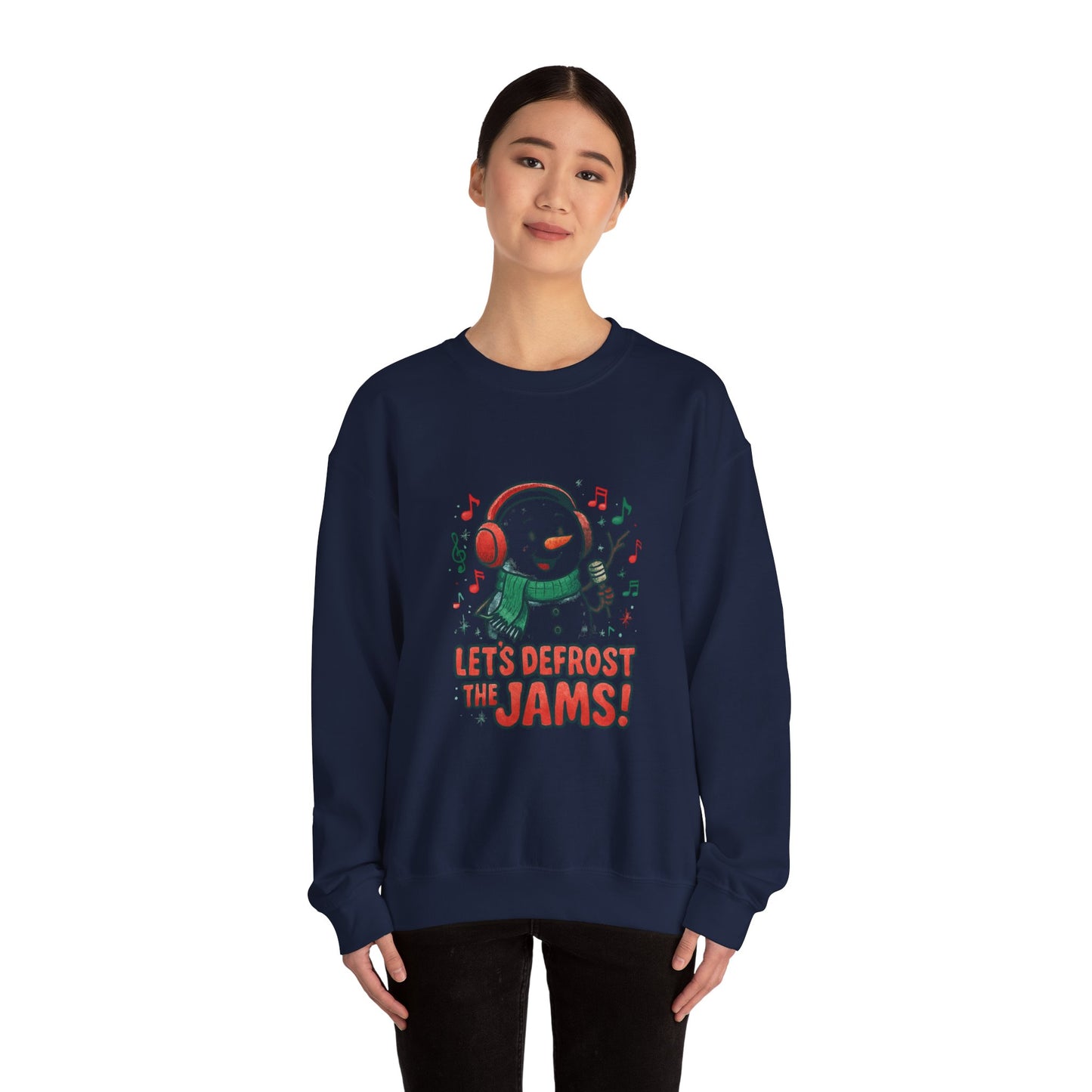 Snowman 'Let’s Defrost the Jams' Sweatshirt — Holiday Music Crewneck