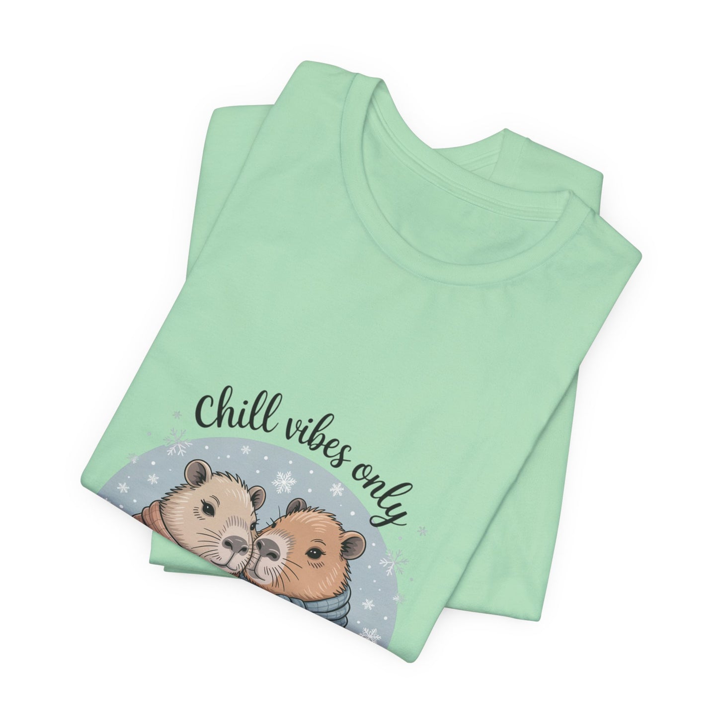 Chill Vibes Only Capybara Tee | Cozy Winter Capybara Shirt