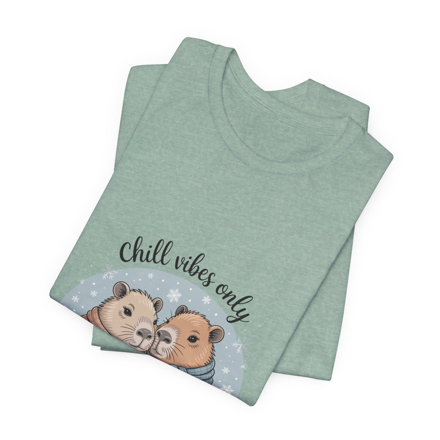 Chill Vibes Only Capybara Tee | Cozy Winter Capybara Shirt
