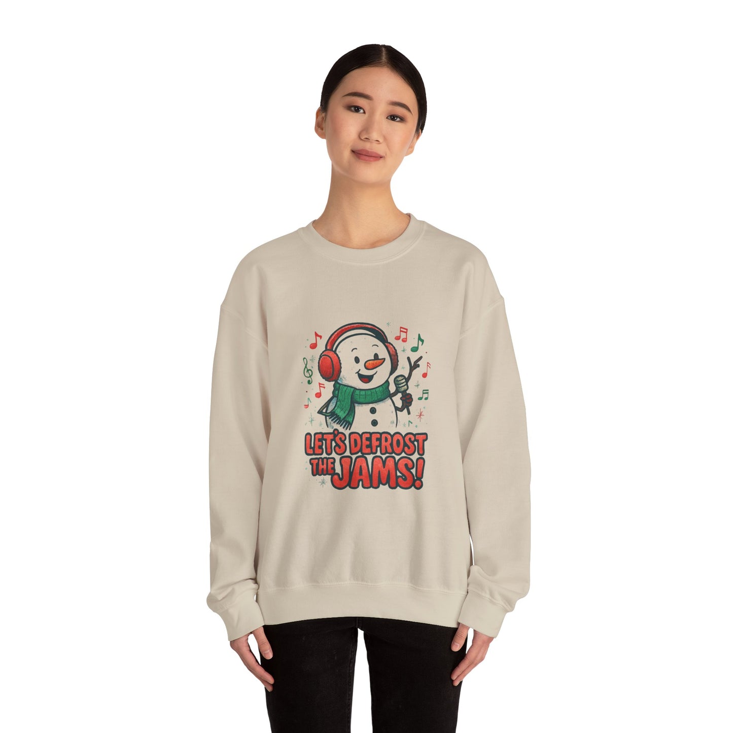 Snowman 'Let’s Defrost the Jams' Sweatshirt — Holiday Music Crewneck