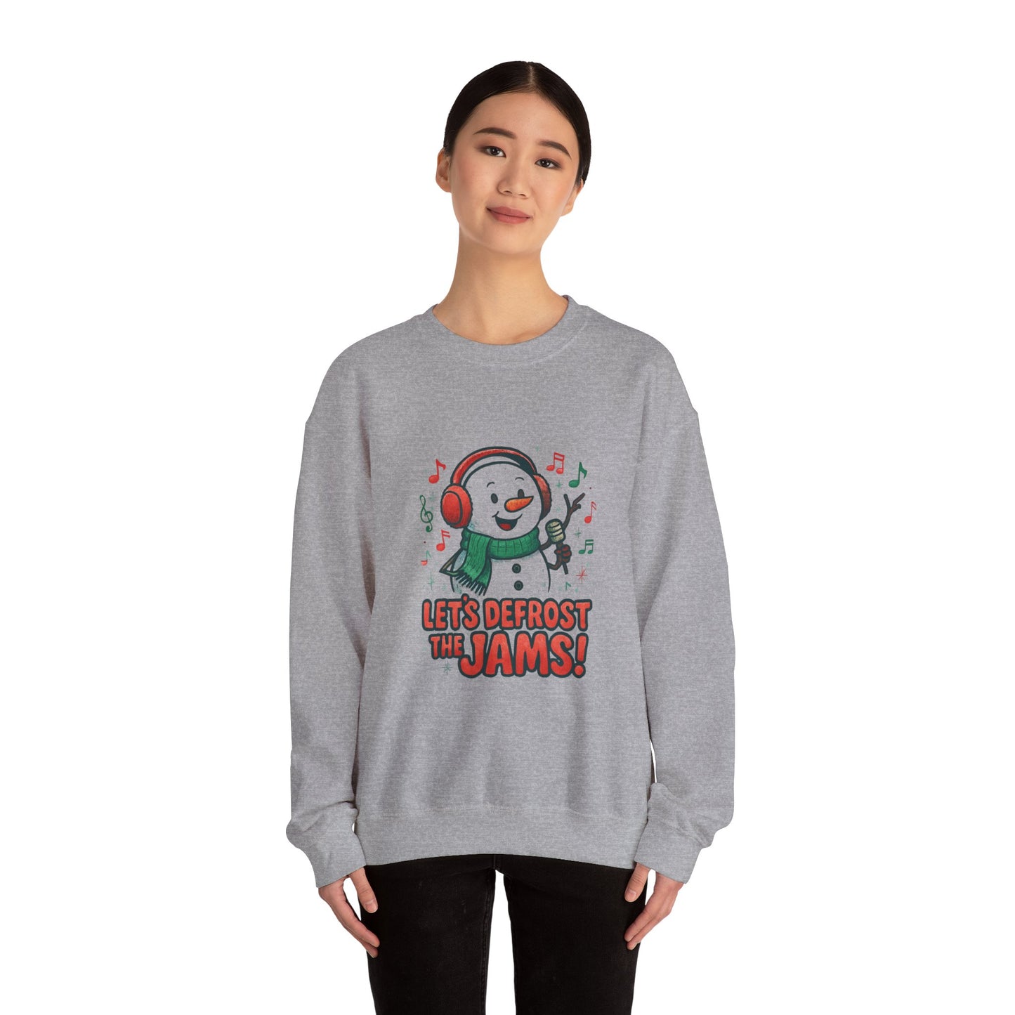 Snowman 'Let’s Defrost the Jams' Sweatshirt — Holiday Music Crewneck