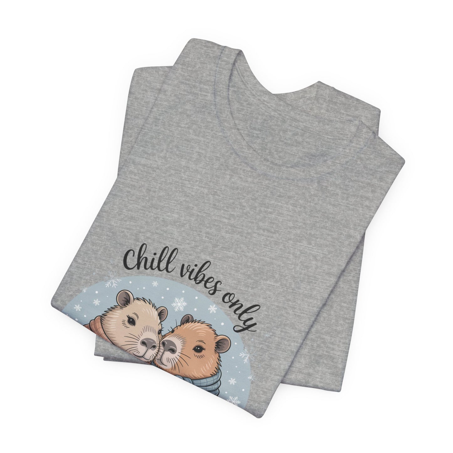 Chill Vibes Only Capybara Tee | Cozy Winter Capybara Shirt