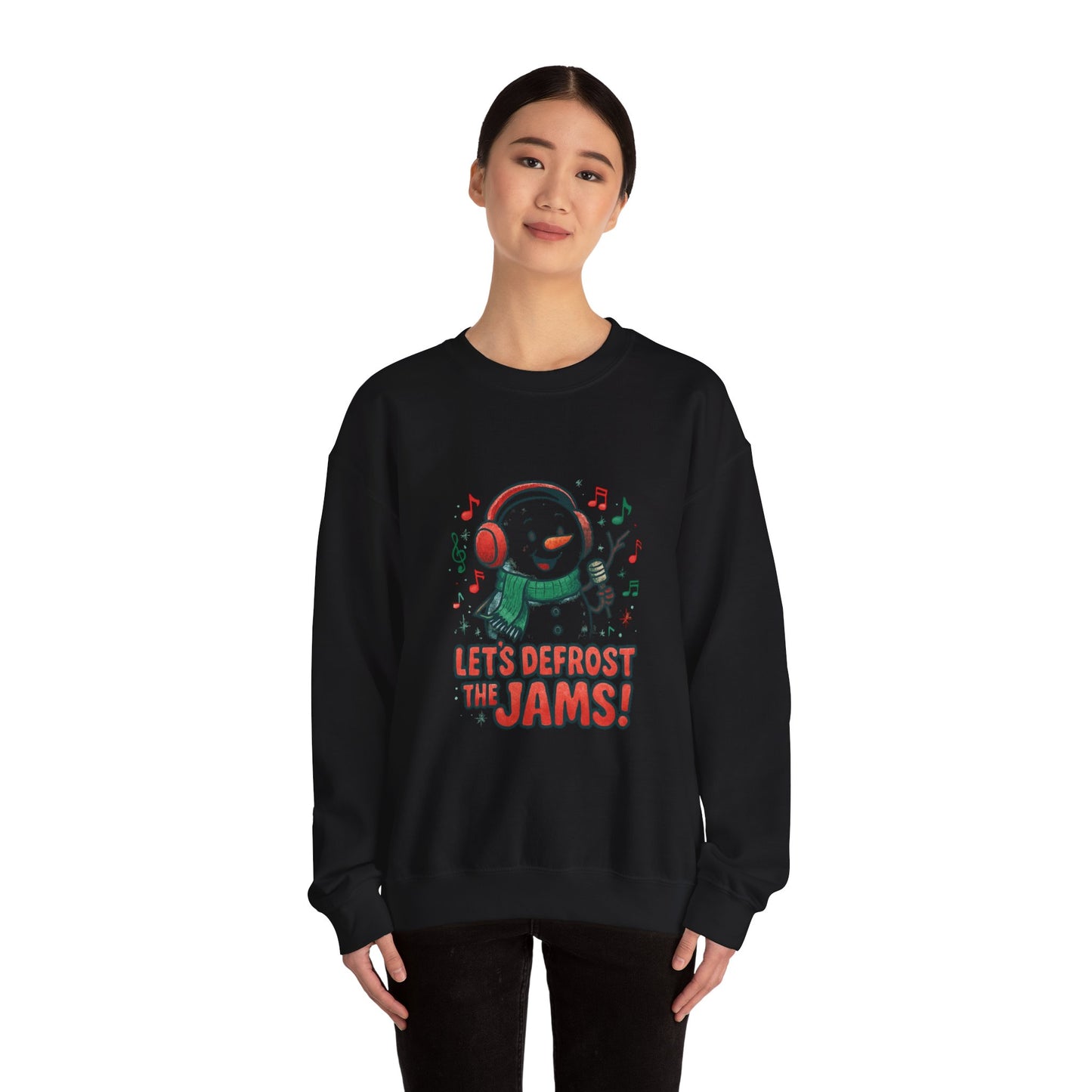 Snowman 'Let’s Defrost the Jams' Sweatshirt — Holiday Music Crewneck