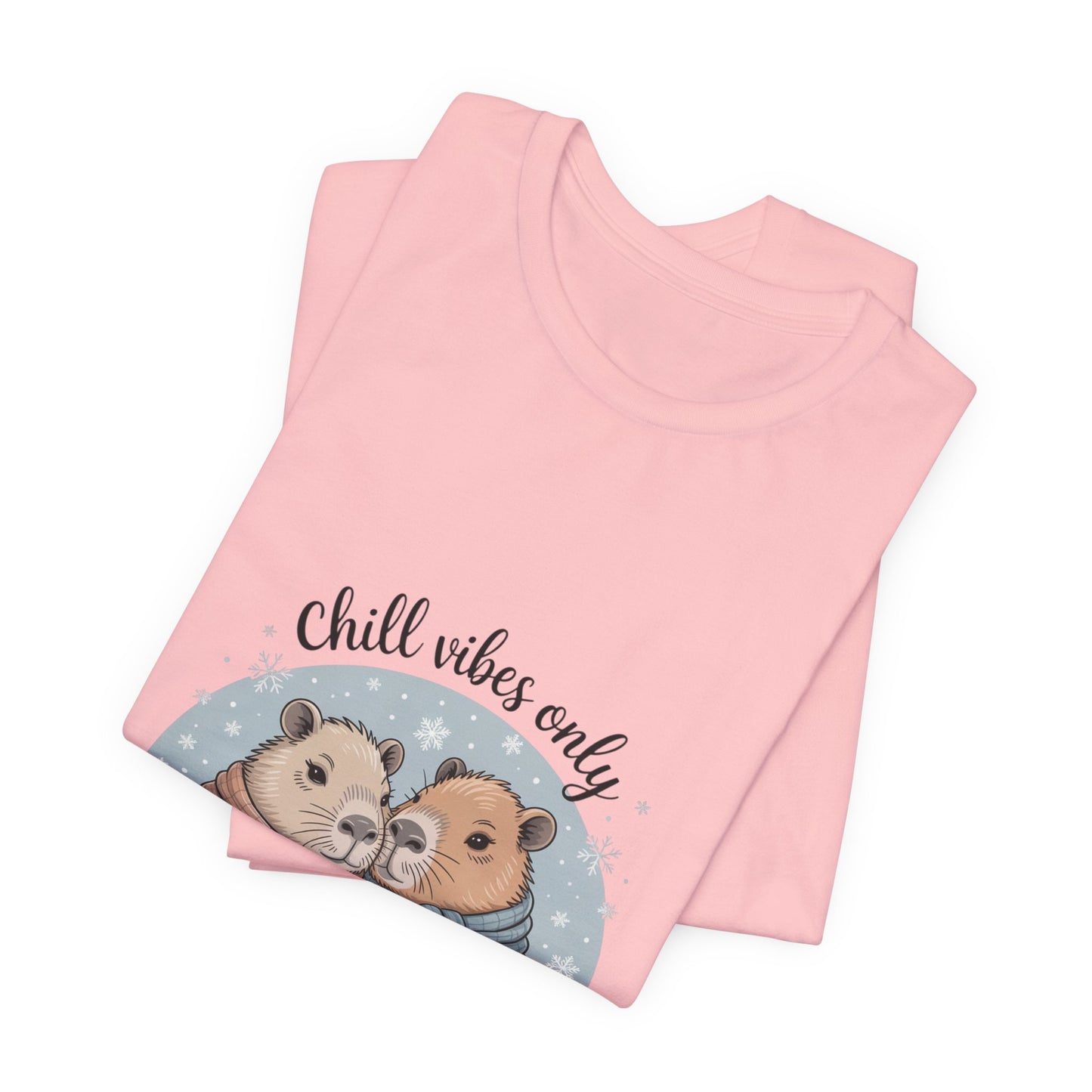 Chill Vibes Only Capybara Tee | Cozy Winter Capybara Shirt
