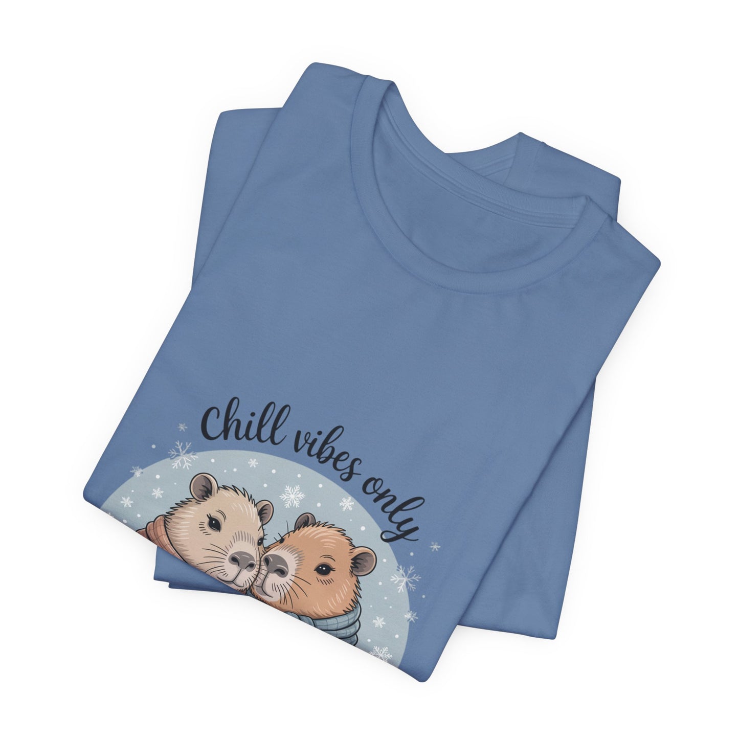 Chill Vibes Only Capybara Tee | Cozy Winter Capybara Shirt