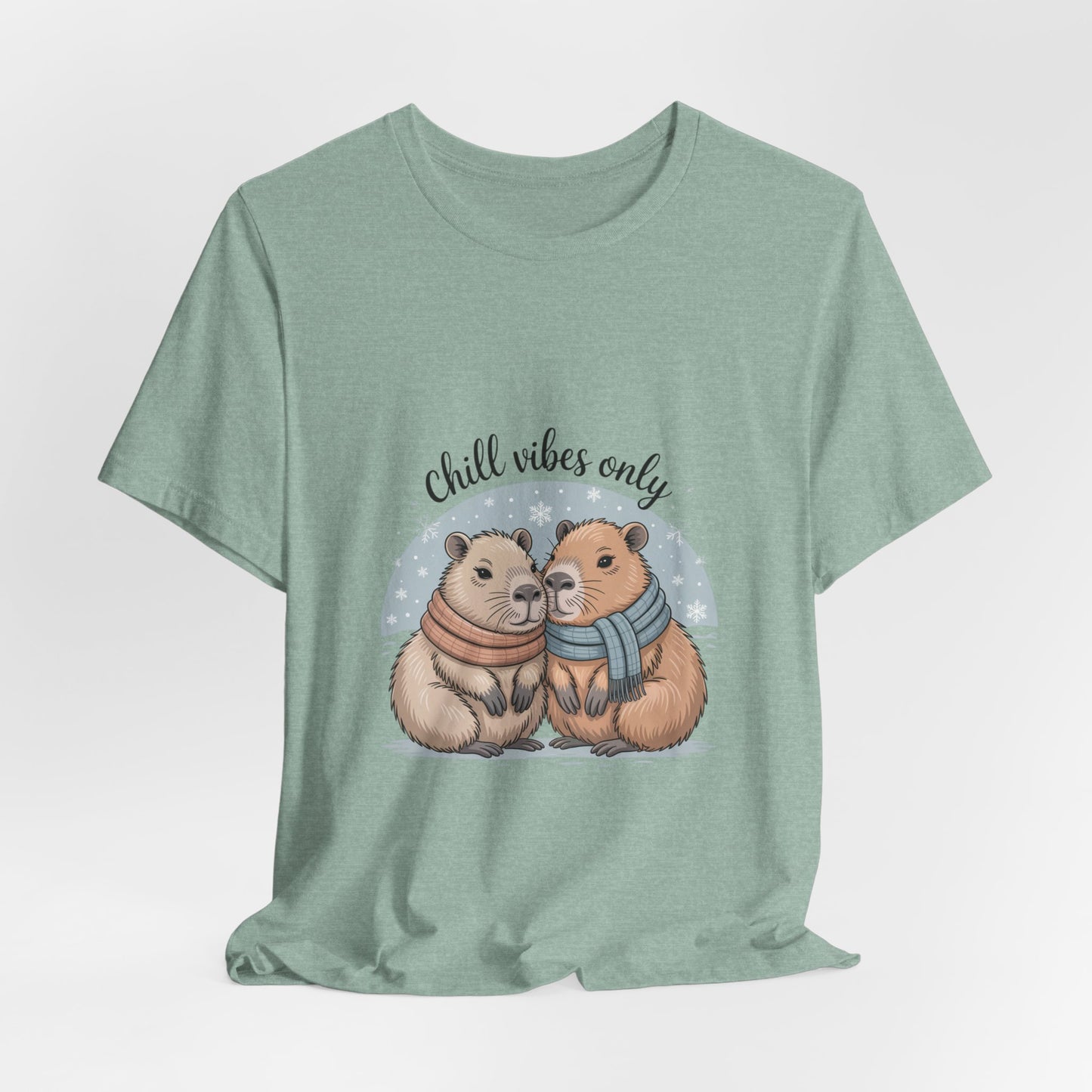 Chill Vibes Only Capybara Tee | Cozy Winter Capybara Shirt