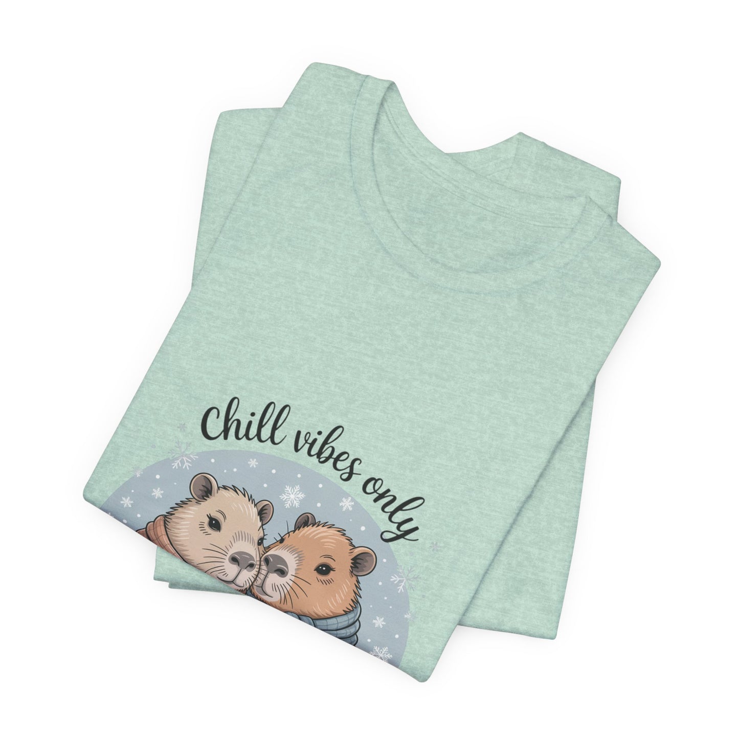 Chill Vibes Only Capybara Tee | Cozy Winter Capybara Shirt