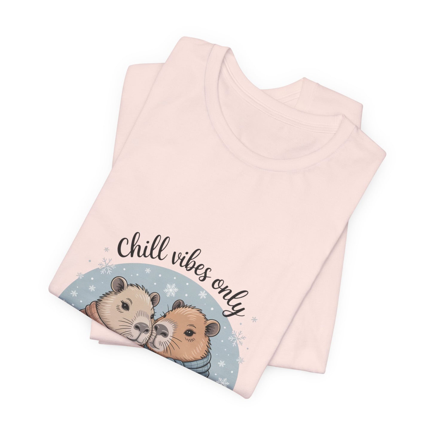 Chill Vibes Only Capybara Tee | Cozy Winter Capybara Shirt