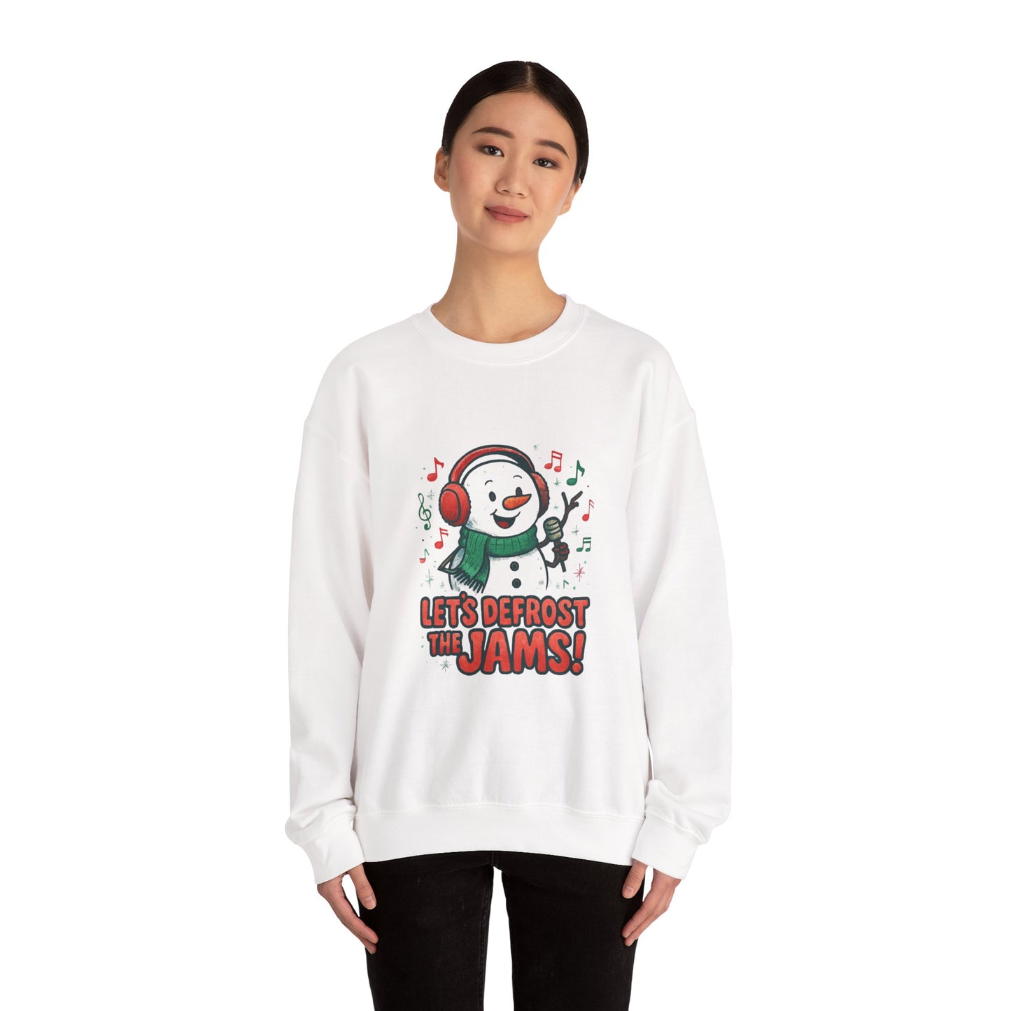 Snowman 'Let’s Defrost the Jams' Sweatshirt — Holiday Music Crewneck