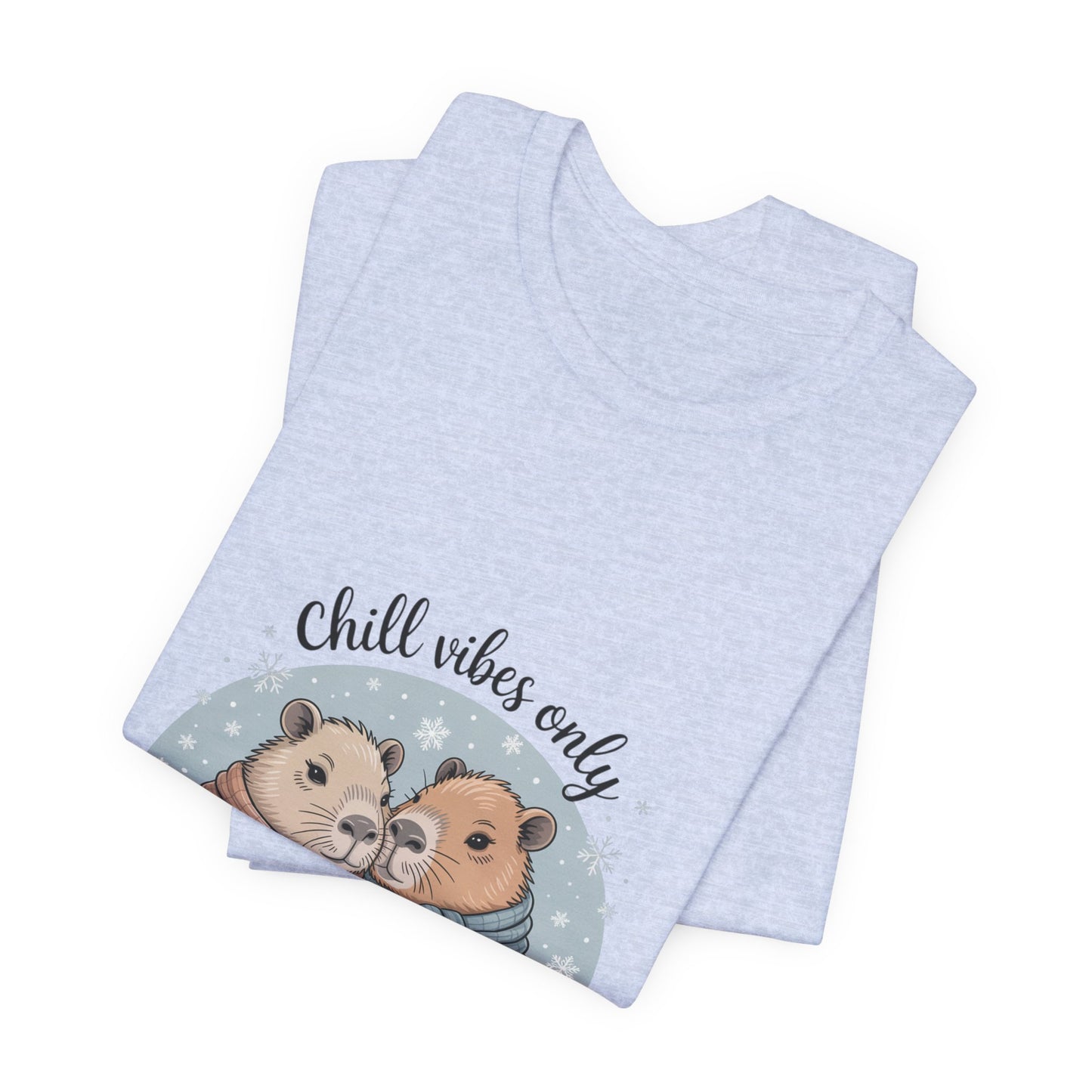 Chill Vibes Only Capybara Tee | Cozy Winter Capybara Shirt