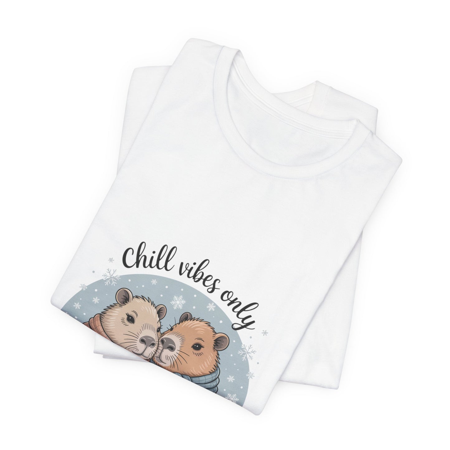 Chill Vibes Only Capybara Tee | Cozy Winter Capybara Shirt
