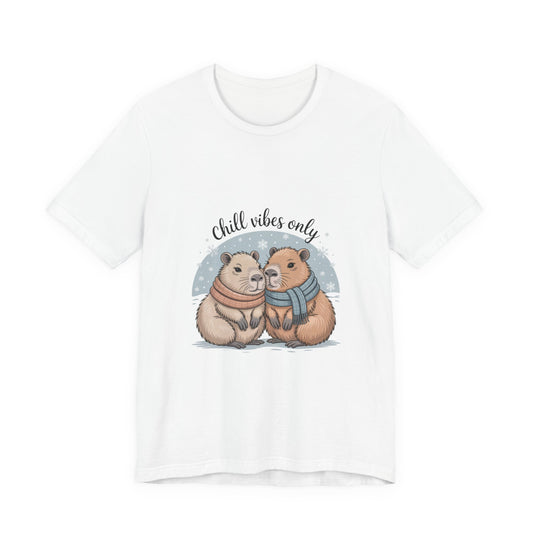 Chill Vibes Only Capybara Tee | Cozy Winter Capybara Shirt